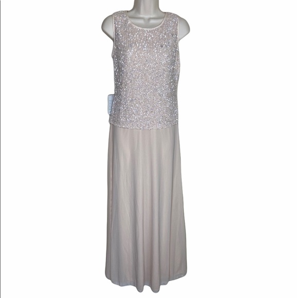 NWT Pissaro Nights Sequin Bodice Gown Dress Blush - Picture 2 of 8